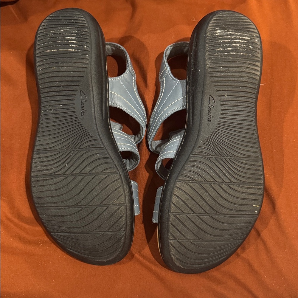 CLARKS WOMEN'S LAURIEANN VINE BLUE GREY LEATHER Size 7.5 - Picture 8 of 9